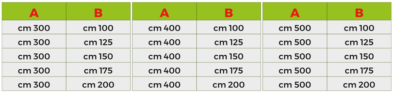 pensilina a sbalzo misura